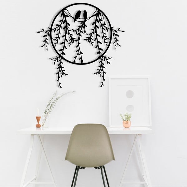 Метална декорация за стена 45x44 cm Lovebirds - Wallity-image-2