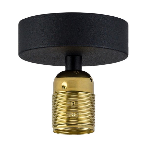 Черна лампа за таван със златен цокъл Uno - Sotto Luce-image-2