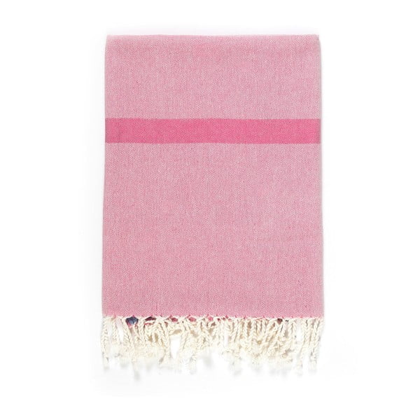 Розовo-бежова кърпа за баня от памучна смес Kate Louise Cotton Collection Line Pink Beige, 100 x 180 cm