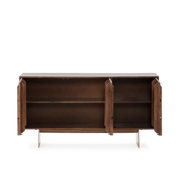 Кафяв скрин от масивно манго 145x76x40 cm Trisha – MOME-image-3