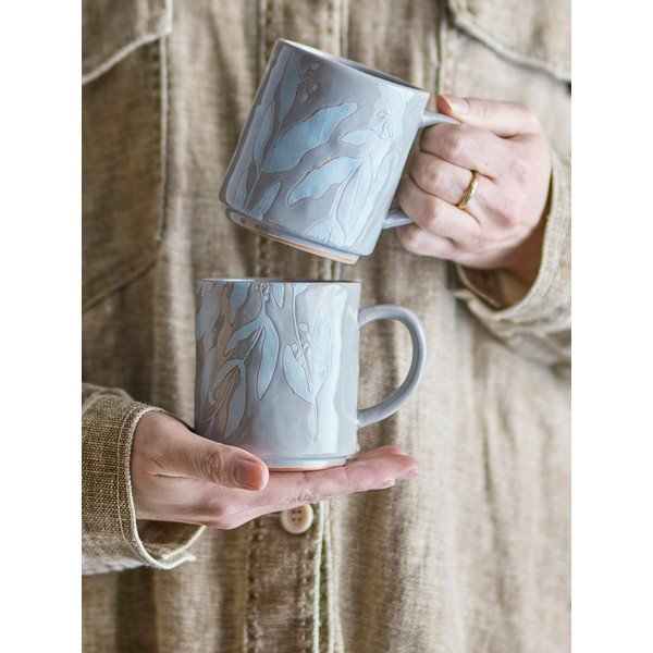 Сиви глинени чаши в комплект от 2 бр. 350 ml Aurora – Bloomingville-image-2