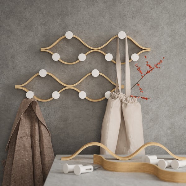 Стенна закачалка от масивно каучуково дърво в естествен цвят Montage – Umbra-image-4