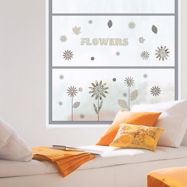 Samolepka na okno Pattern Flowers