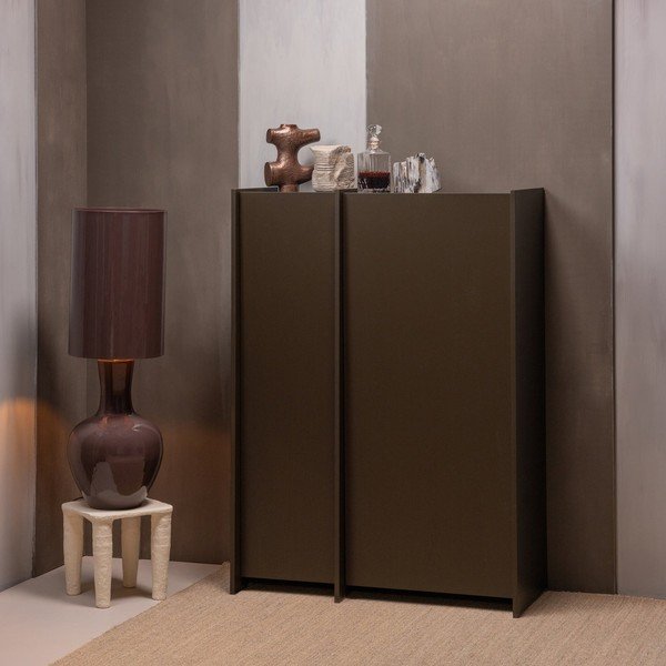 Тъмнокафяво шкафче от декор от ясен 102x140x44 cm Brock – WOOOD-image-1