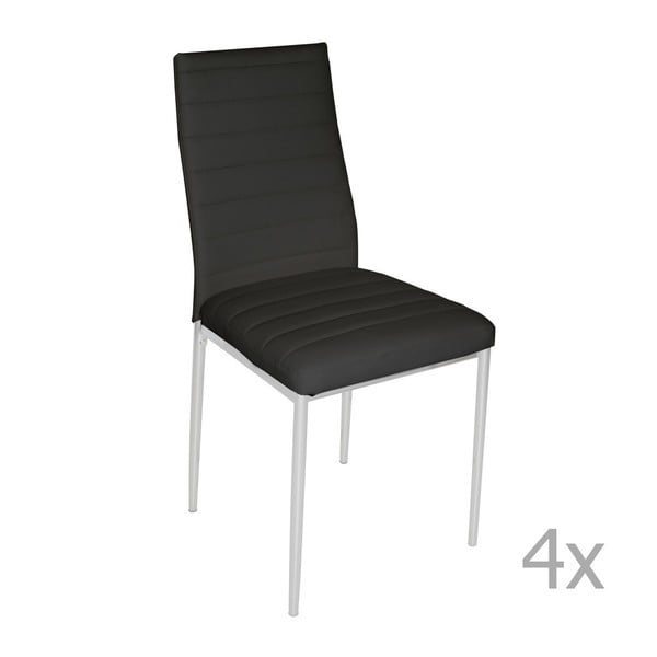 Sada 4 černých jídelních židlí 13Casa Rederi