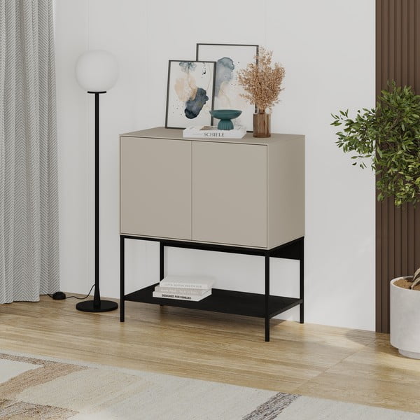 Черно-кремаво шкафче 80x90x40 cm Amira – Marckeric-image-3