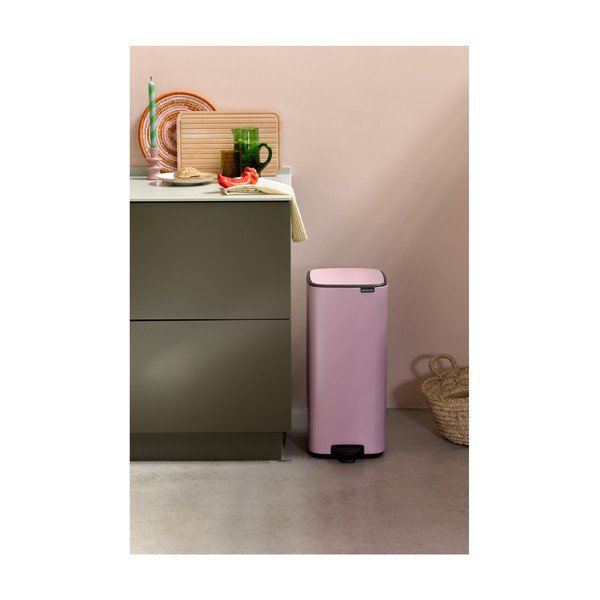 Розово стоманено кошче за боклук с педал 30 l Bo – Brabantia-image-1
