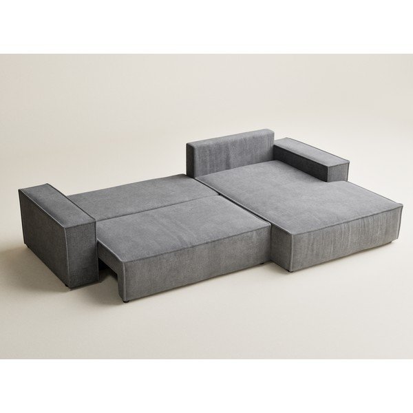 Сив шенилов сгъваем/с място за съхранение ъглов диван (десен ъгъл) Maze – Maison de Rêve-image-4