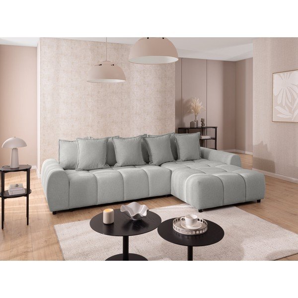 Светлосив ъглов диван (десен ъгъл) Albane  – Ropez-image-1