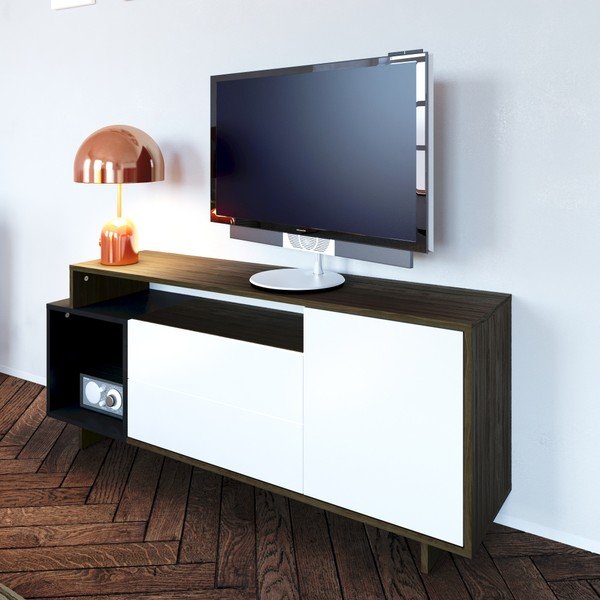 Bílý televizní stolek TemaHome Kube-image-1