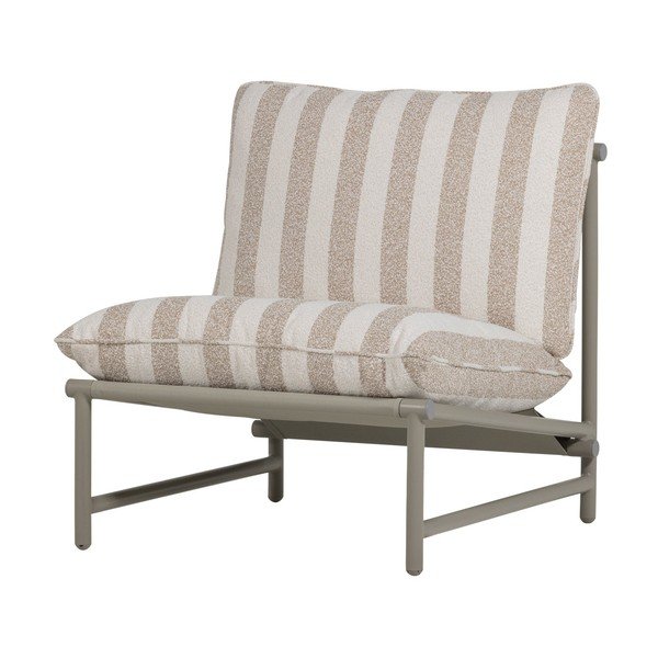 Бежов градински стол метален/подплатен Elvo – WOOOD