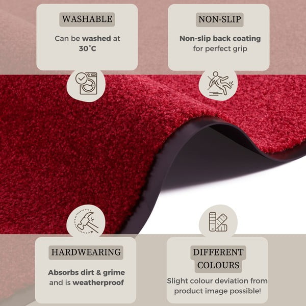 Червена изтривалка Wash & Clean, 39 x 58 cm - Hanse Home-image-2