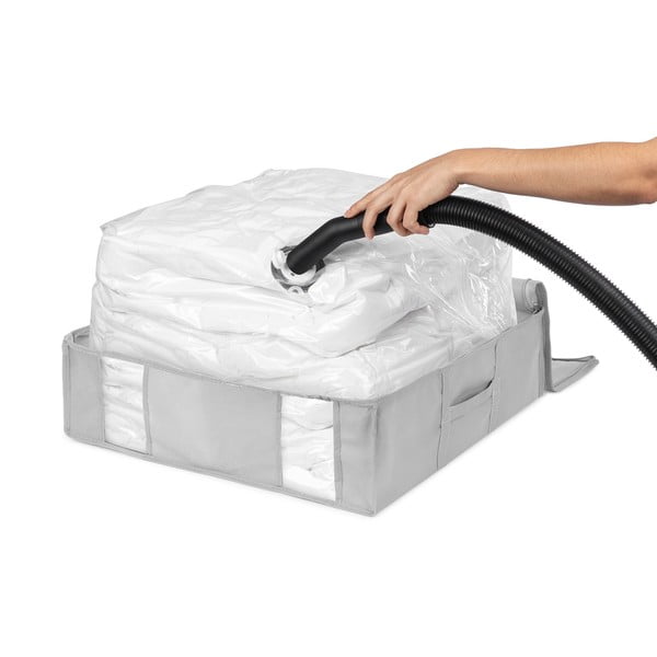 Вакуумна подсилена текстилна кутия за съхранение на дрехи 56x56x16,5 cm Granit – Compactor