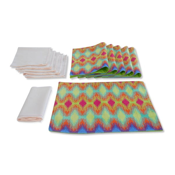 Textilní podložky a ubrousky Tamara Spectrum Ikat, 12 ks