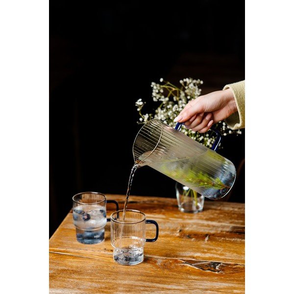 Сини стъклени чаши в комплект 2 бр. за капучино 350 ml Livio – Vialli Design-image-4
