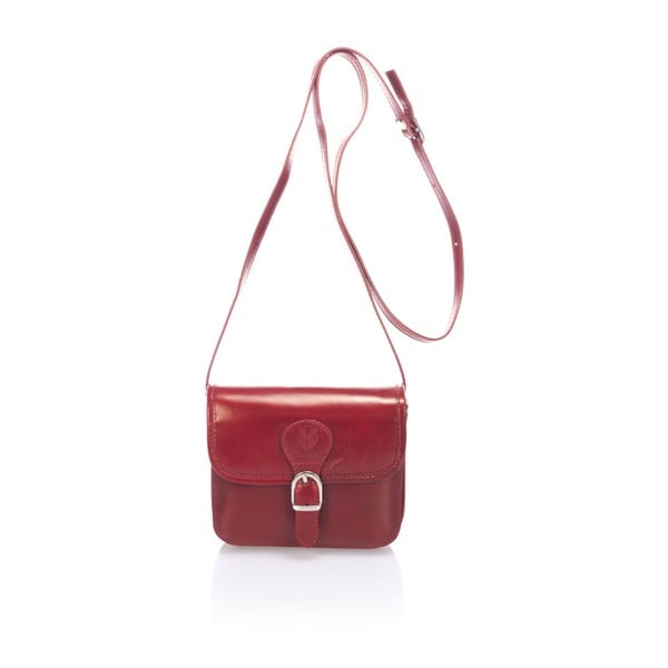 Červená kožená kabelka Lisa Minardi Sobralia