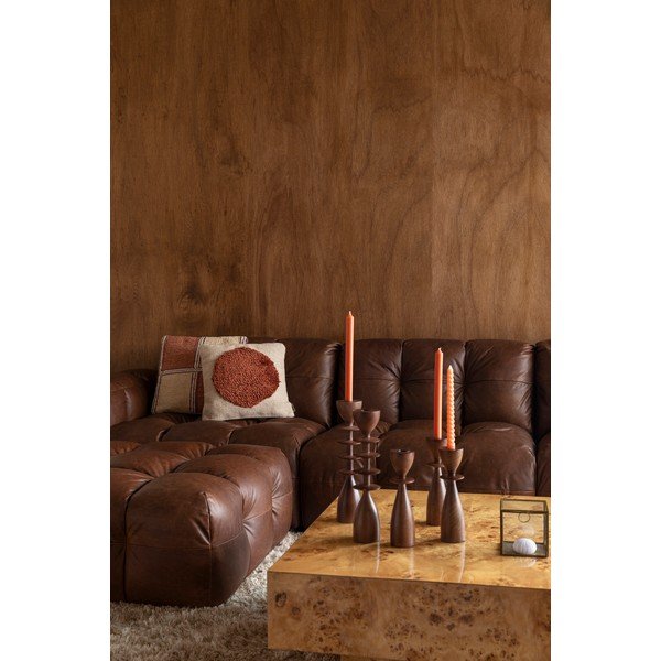 Кафяв кожен модулен диван 364 cm Hackman – Dutchbone-image-4