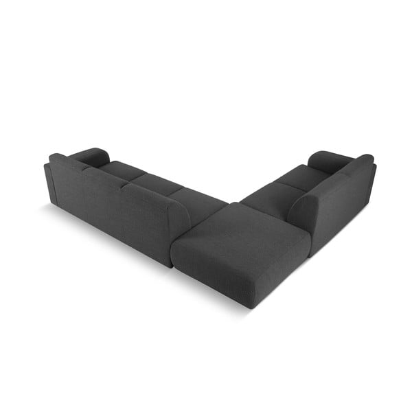 Тъмносив ъглов диван от плат букле (ляв ъгъл) Molino - Micadoni Home-image-3