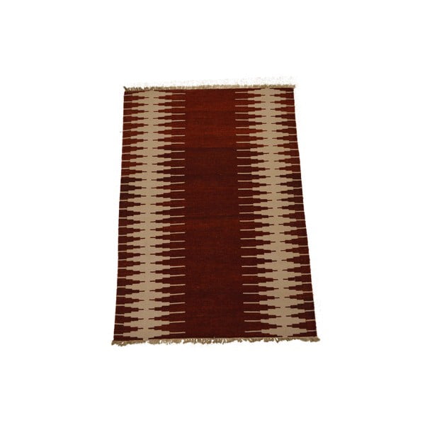 Ručně tkaný koberec Red ZigZags, 140x200 cm