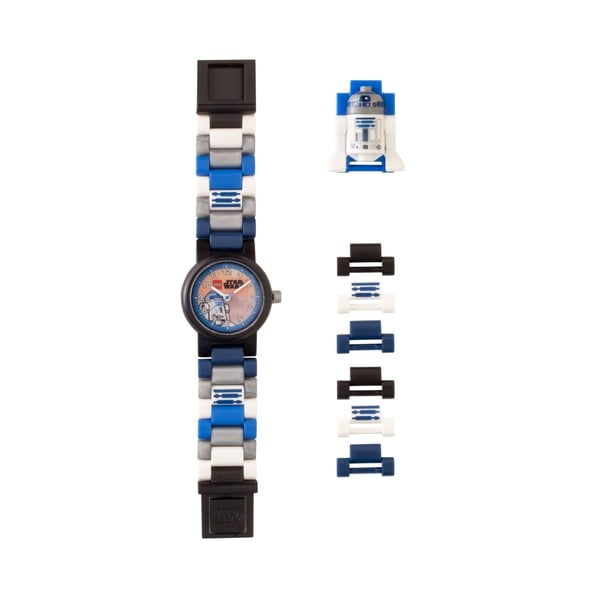 Детски синьо-черно-бял часовник с фигура R2D2 от Star Wars - LEGO®