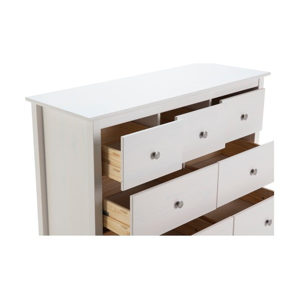 Бял нисък скрин от масивен бор 110x80 cm Berna – Marckeric-image-4