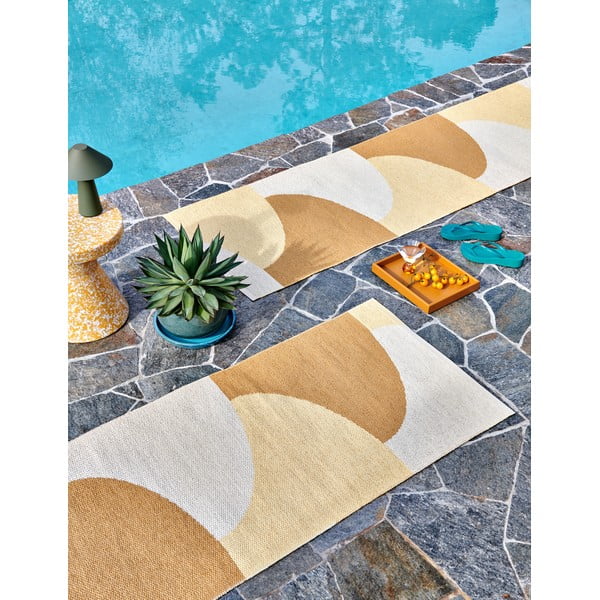 Килим за открито и закрито в цвят жълта охра 70x90 cm Hill Ochre Pale Yellow – Pappelina-image-4