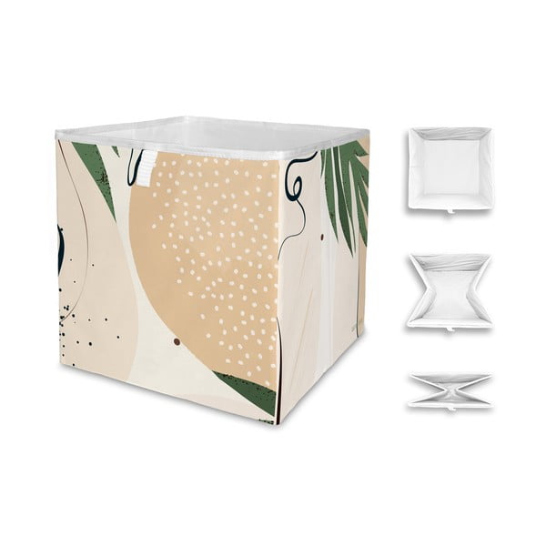 Бежова кутия за съхранение от микрофибър Abstract Dark, 32 л Abstract Art - Butter Kings