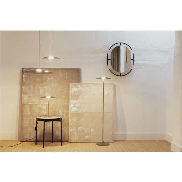 LED затъмняваща се подова лампа със стъклен абажур в сив и златист цвят (височина 132 cm) Float – Zuiver-image-2