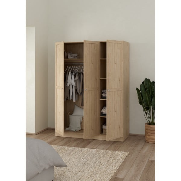 Гардероб в дъбов декор в естествен цвят 147x200 cm Billund - Tvilum-image-2