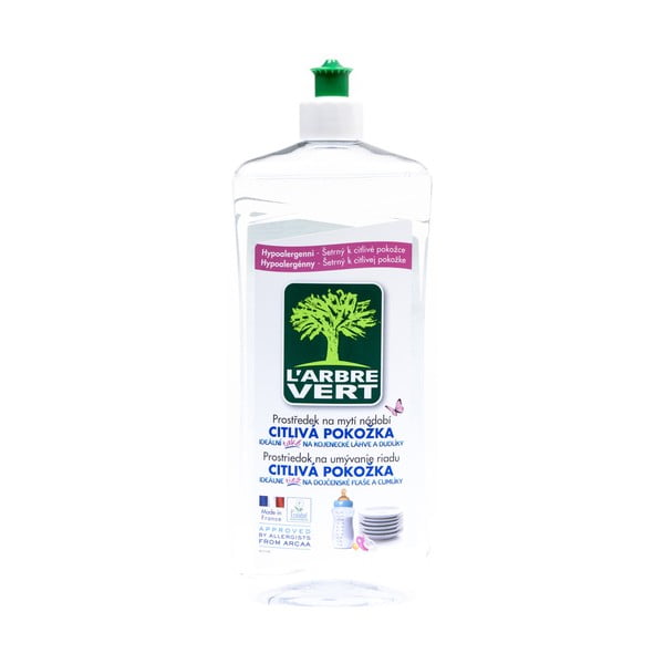 Екологичен препарат за миене на съдове за чувствителна кожа L´Arbre Vert Sensitive, 2 x 750 ml - Unknown
