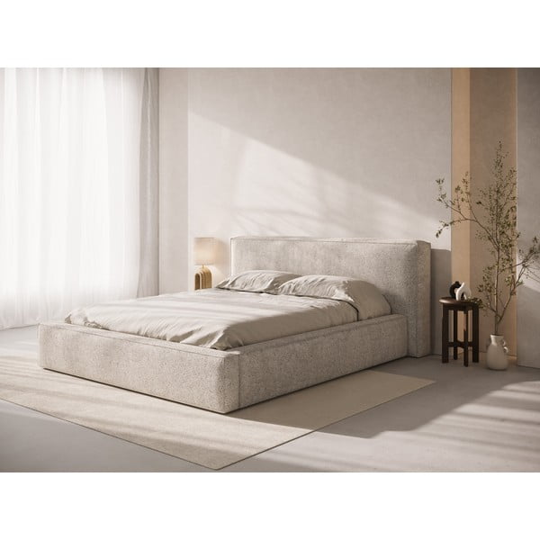 Бежова тапицирана табла за легло 189x100 cm Olivia – Micadoni -image-1