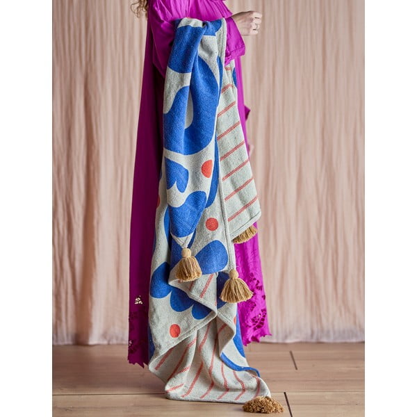 Синьо  одеяло 130x160 cm Eviaya – Bloomingville-image-1