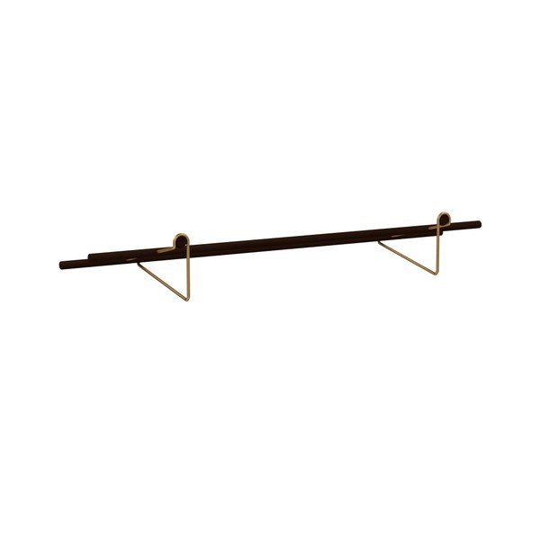 Черен бамбуков стенен шкаф за обувки с месингови детайли Shoe Rack - We Do Wood-image-1