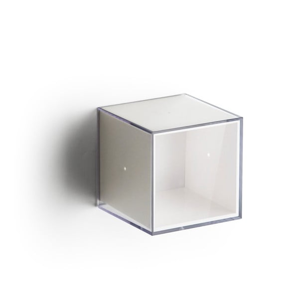 Bílá nástěnná krabička (uzavřená) s průhledným víkem Qualy Pixel Cube