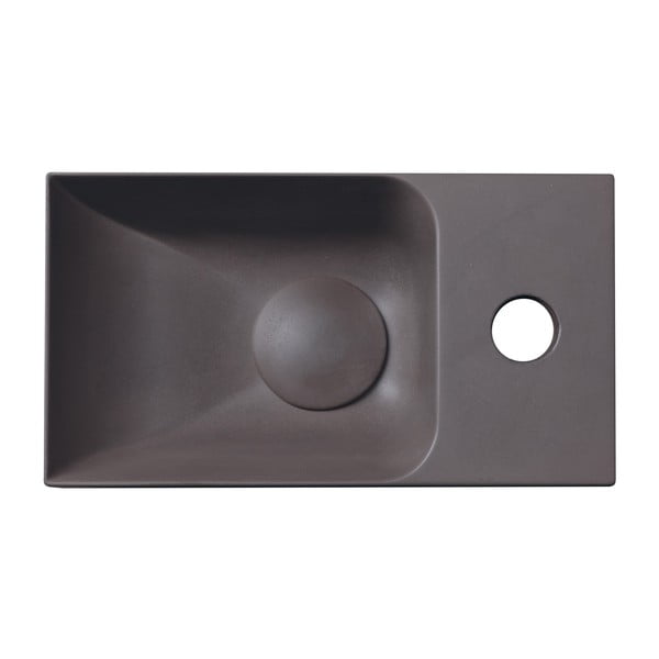 Тъмнокафяв бетонен малък умивалник 31x17 cm Piccolino – Sapho-image-4