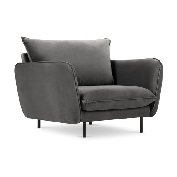 Кресло от тъмносиво кадифе Vienna - Cosmopolitan Design