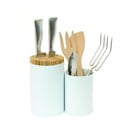 Бял бамбуков блок Knife&Spoon за ножове и кухненски прибори - Wireworks