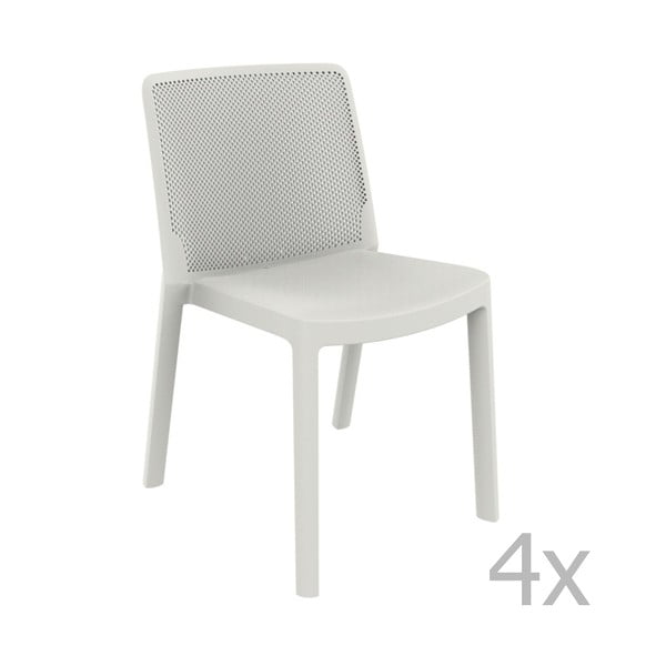 Комплект от 4 бели градински стола Fresh Garden - Resol