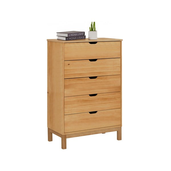 Висок скрин от масивен бор в естествен цвят 113x39 cm Post – Støraa-image-2