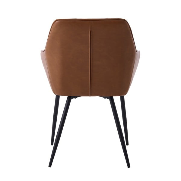 Кафяви тапицирани трапезни столове в комплект с подлакътници 2 бр. Nolan Square – Unique Furniture-image-2