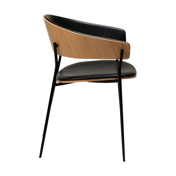 Черен/в светло естествен цвят трапезен стол с подлакътници Crib – DAN-FORM Denmark-image-3