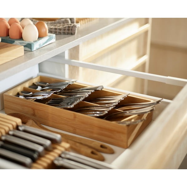Бамбуков органайзер за прибори естествен 17,5 x 38 cm DrawerStore – Joseph Joseph-image-4