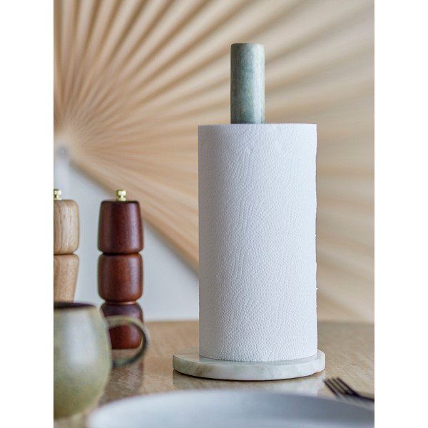 Светлозелена мраморна стойка за кухненска хартия ø 15 cm Emy – Bloomingville-image-1