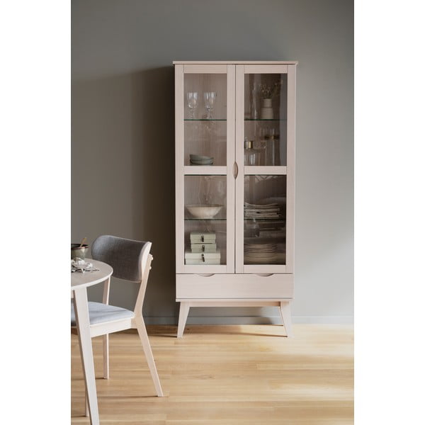 Витрина от дъбова дървесина в естествен цвят 82x185 cm Filippa - Rowico-image-3