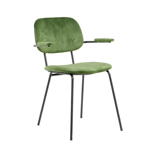 Зелен кадифен стол за хранене Emma - Light & Living