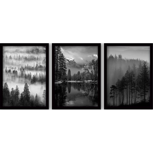 Картини в комплект от 3 бр. 35x45 cm Black & White - Wallity
