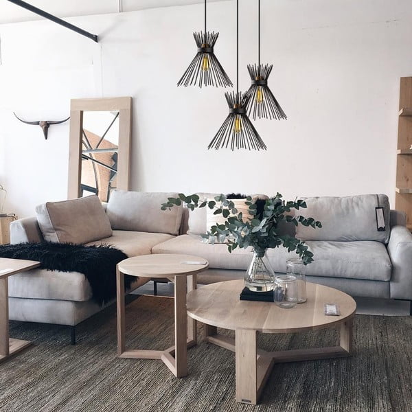 Черно висящо осветително тяло с метален абажур ø 63 cm Kirpi – Opviq lights-image-4