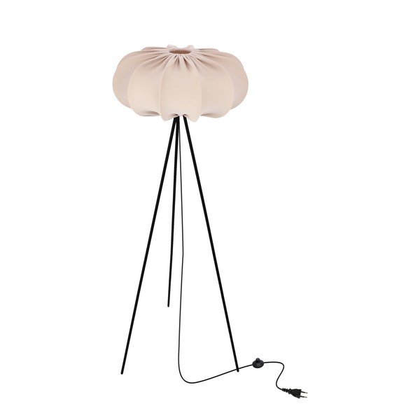 Бежова подова лампа с текстилен абажур (височина 147 cm) Cafee – Candellux Lighting