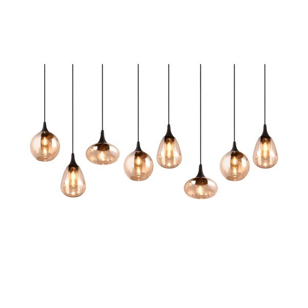 Черно-оранжева висяща лампа със стъклен абажур Lumina - Trio-image-2