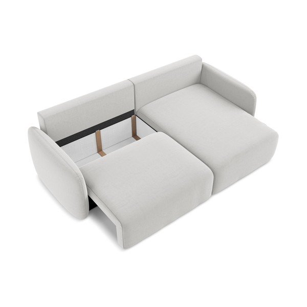 Светлосив кадифен сгъваем/с място за съхранение ъглов диван (десен ъгъл) Kalena – Makamii-image-4